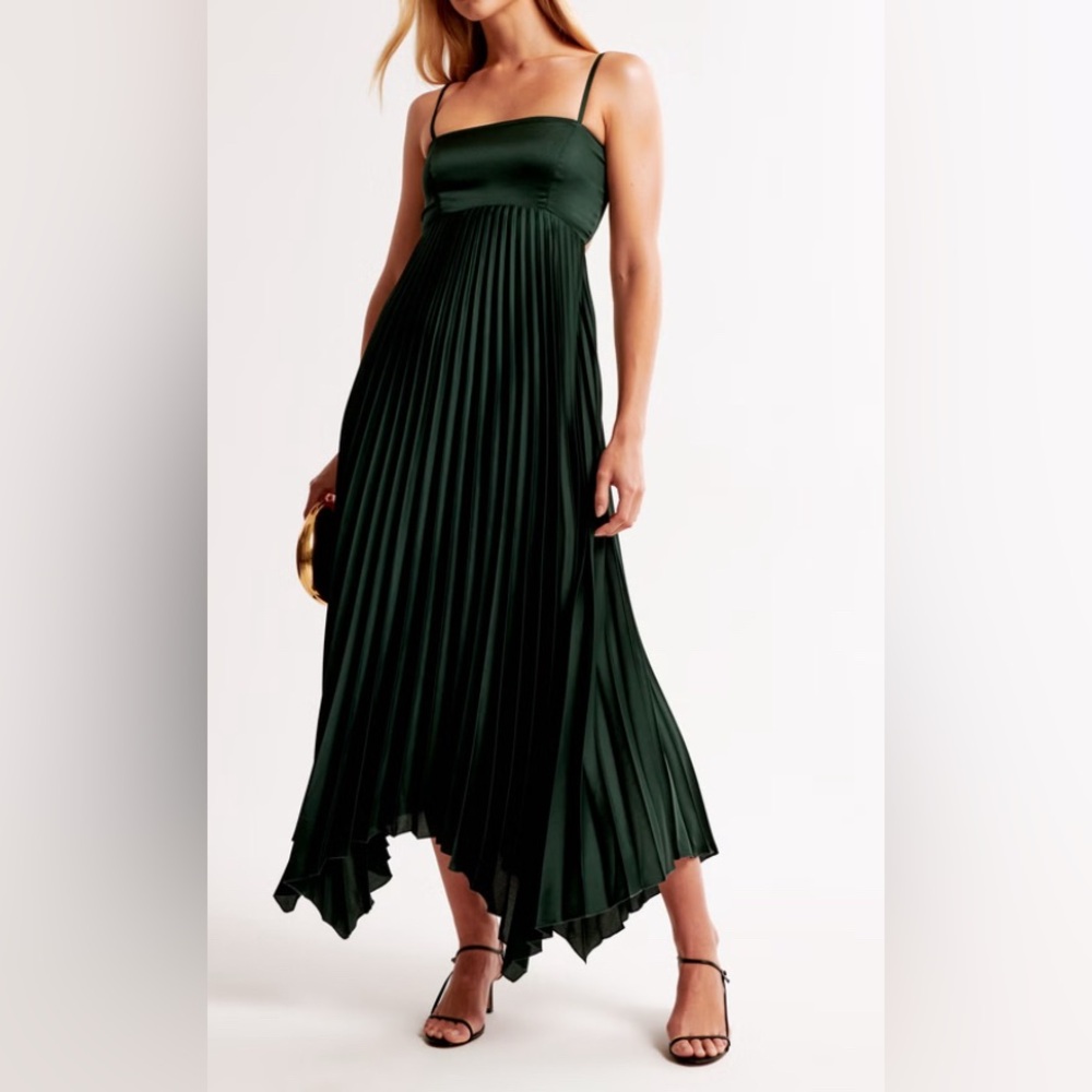 NWT Abercrombie & Fitch Pleated Giselle Clasp Back Dress Size XL